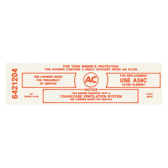 QRP® - Air Cleaner Service Decal with A59C (#6421204)
