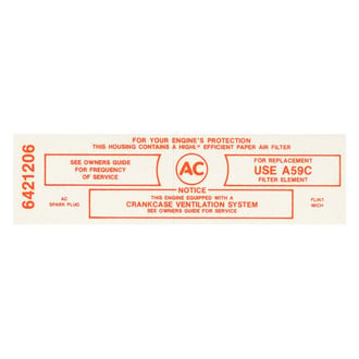 QRP® - Air Cleaner Service Decal with A59C (#6421206)
