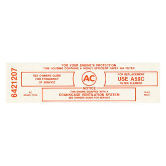 QRP® - Air Cleaner Service Decal with A59C (#6421207)
