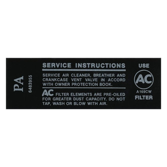QRP® - Air Cleaner Service Decal