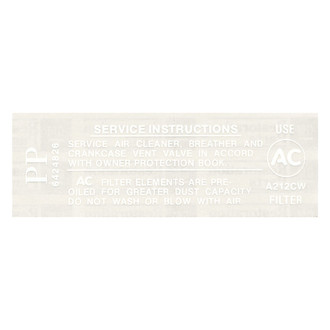 QRP® - Air Cleaner Service Decal