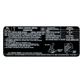 QRP® - Emissions Decal 455-4V, AT, US/CAL, PL