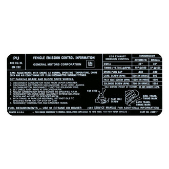 QRP® - Emissions Decal 400-2V, US, PU, 490617