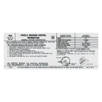 QRP® - Emissions Decal 455 4V, AT, PK, 490154