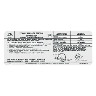 QRP® - Emissions Decal 455 4V, AT, PK, 495715