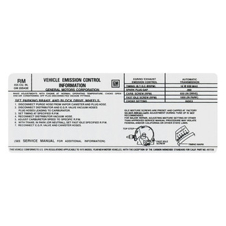 QRP® - Emissions Decal 455 4V, AT, RM, 497722