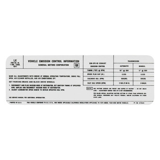 QRP® - Emissions Decal 250, US, LK, 372545