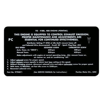 QRP® - Emissions Decal Evap Control System, California, #480919