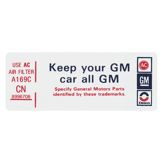 QRP® - "Keep Your GM Car All GM" Technical Decal