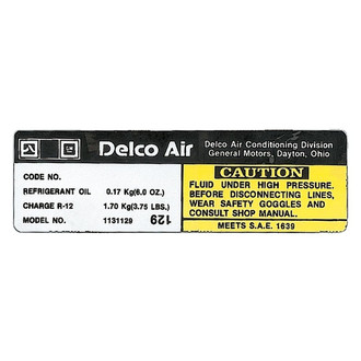 QRP® - Model 1131129 A/C Compressor Decal