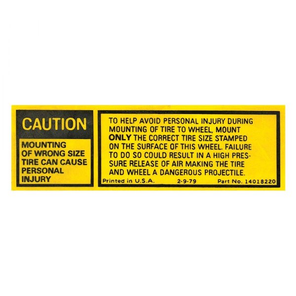 QRP® - Wrong Size Tire Warning Wheel Decal