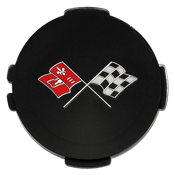 QRP® - Black Wheel Center Cap Emblem With a Black Background and Chevrolet Crossed Flags