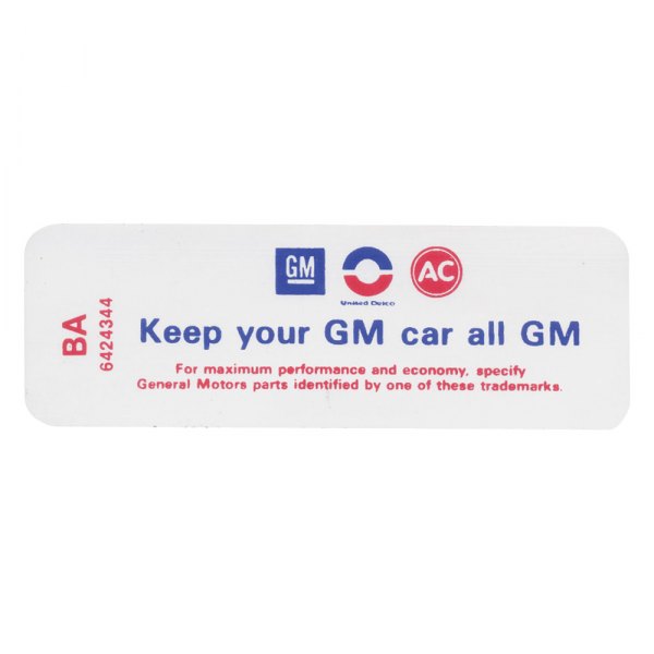 QRP® - "Keep Your GM Car All GM" Technical Decal