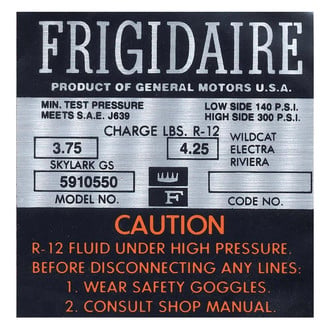 QRP® - Model 5910550 A/C Compressor Decal
