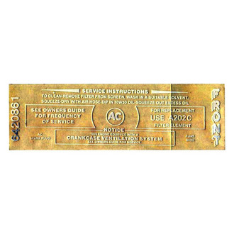 QRP® - Gold Air Cleaner Service Decal Wildcat 445