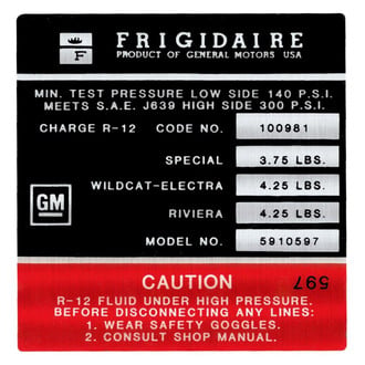 QRP® - Model 5910597 A/C Compressor Decal