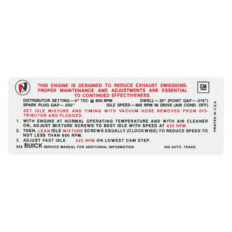 QRP® - Emissions Decal 400, 4bbl, AT