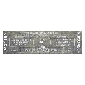 QRP® - Silver Air Cleaner Service Decal Wildcat 310