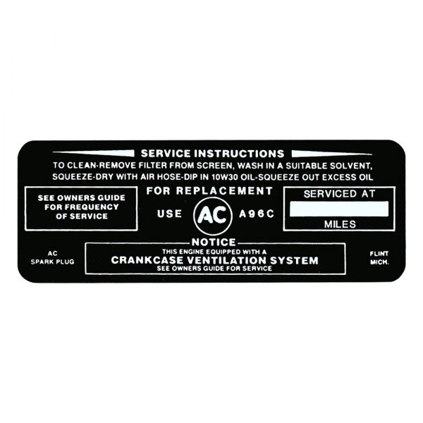 QRP® - Black Air Cleaner Service Decal