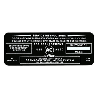 QRP® - Black Air Cleaner Service Decal Wildcat 445