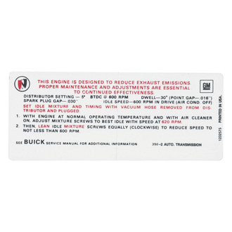 QRP® - Emissions Decal 350, 2bbl, AT, BN