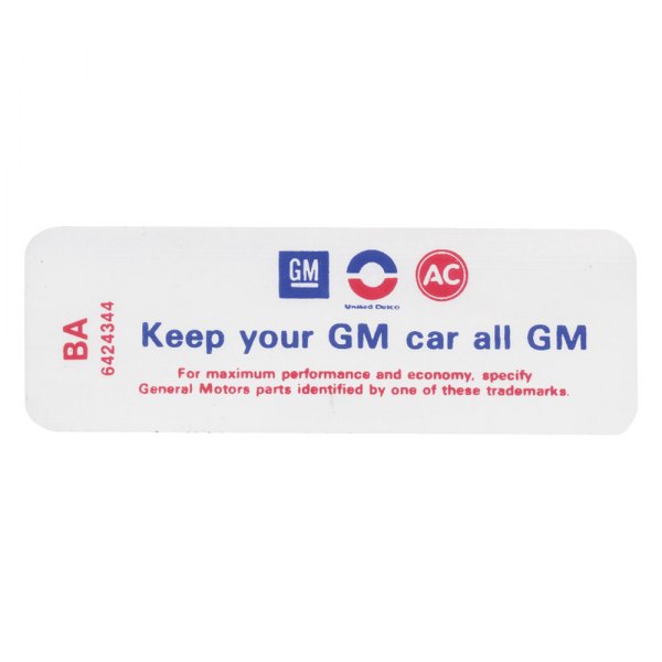 QRP® - "Keep Your GM Car All GM" BC Technical Decal