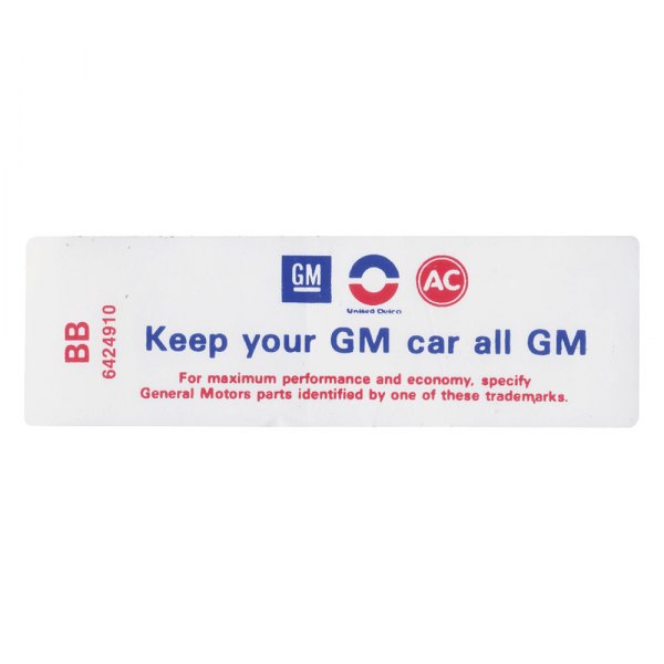 QRP® - "Keep Your GM Car All GM" BB Technical Decal