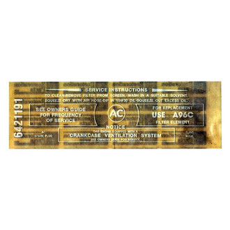 QRP® - Gold Air Cleaner Service Decal Wildcat 310