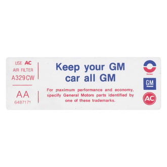 QRP® - "Keep Your GM Car All GM" AA Technical Decal