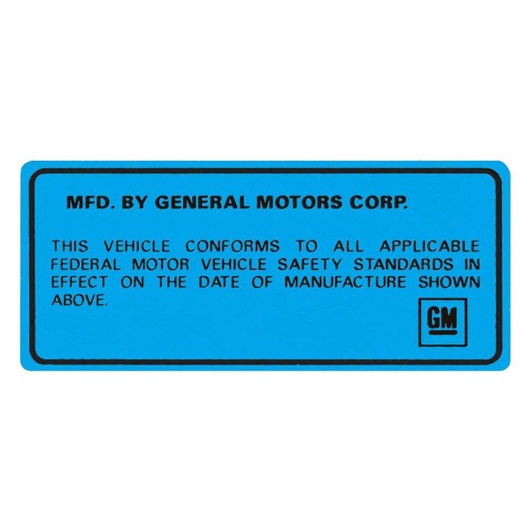 QRP® - Motor Vehicle Safety Standards Decal