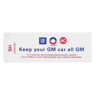 QRP® - "Keep Your GM Car All GM" BH Technical Decal