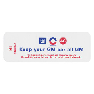 QRP® - "Keep Your GM Car All GM" BL Technical Decal