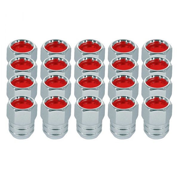 QRP® - Silver with Red Insert Cone Seat Rally II Lug Nuts