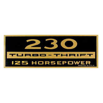 QRP® - "230 Turbo-Thrift 125HP" Valve Cover Decal