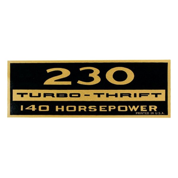 QRP® - "230 Turbo-Thrift 140HP" Valve Cover Decal