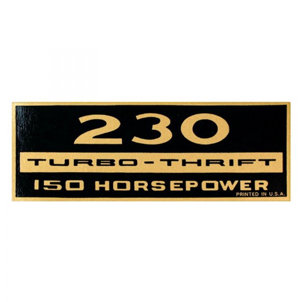 QRP® - "230 Turbo-Thrift 150HP" Valve Cover Decal