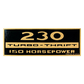 QRP® - "230 Turbo-Thrift 150HP" Valve Cover Decal