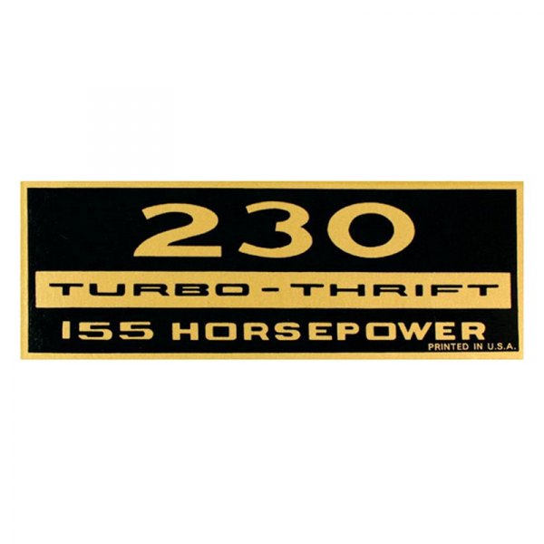 QRP® - "230 Turbo-Thrift 155HP" Valve Cover Decal