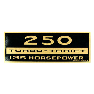QRP® - "250 Turbo-Thrift 135HP" Valve Cover Decal