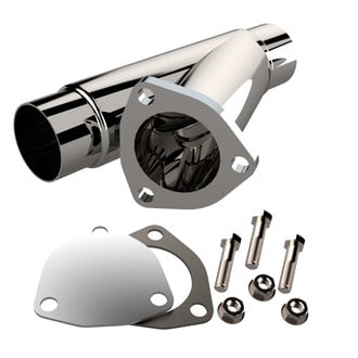 QTP® - Stainless Steel Polished Exhaust Cutout Y-Pipe
