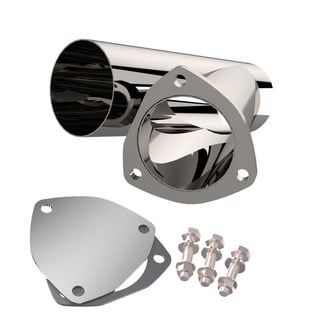 QTP® - Stainless Steel Polished Exhaust Cutout Y-Pipe (3.5" Diameter)
