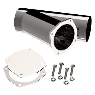 QTP® - Stainless Steel Polished Exhaust Cutout Y-Pipe (5" Diameter)