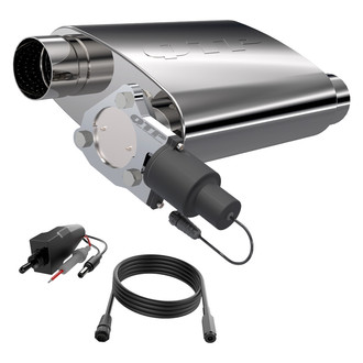 QTP® - Screamer 304 Stainless Steel Oval Brushed Exhaust Muffler (3" Offset ID, 3" Offset OD, 13.25" Length)