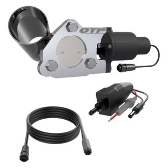 QTP® - QTEC Aluminum/Stainless Steel Natural Single Electric Exhaust Cutout Combo Kit (2.5" Diameter)