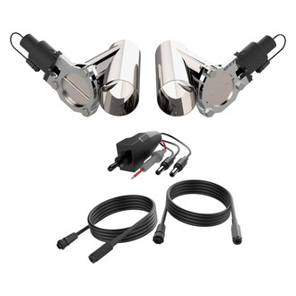 QTP® - QTEC Aluminum/Stainless Steel Natural Dual Electric Exhaust Cutout Combo Kit (3.5" Diameter)