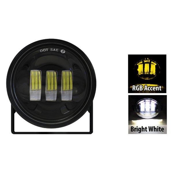 Quake LED® - Adjustable Angle 4" 30W Round Spot Beam LED Light, with RGB Accent