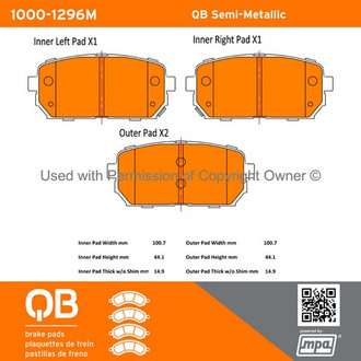 Quality-Built® - New Semi-Metallic Rear Disc Brake Pads