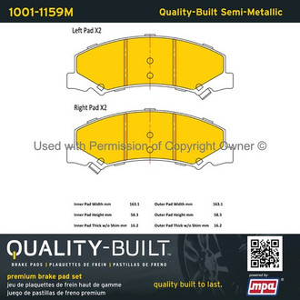 Quality-Built® - Premium Semi-Metallic Brake Pads
