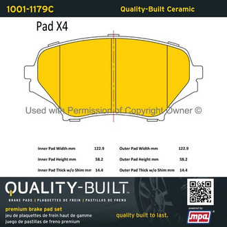 Quality-Built® - Premium New Ceramic Front Disc Brake Pads