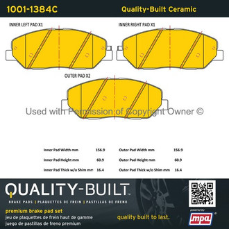 Quality-Built® - Premium New Ceramic Front Disc Brake Pads